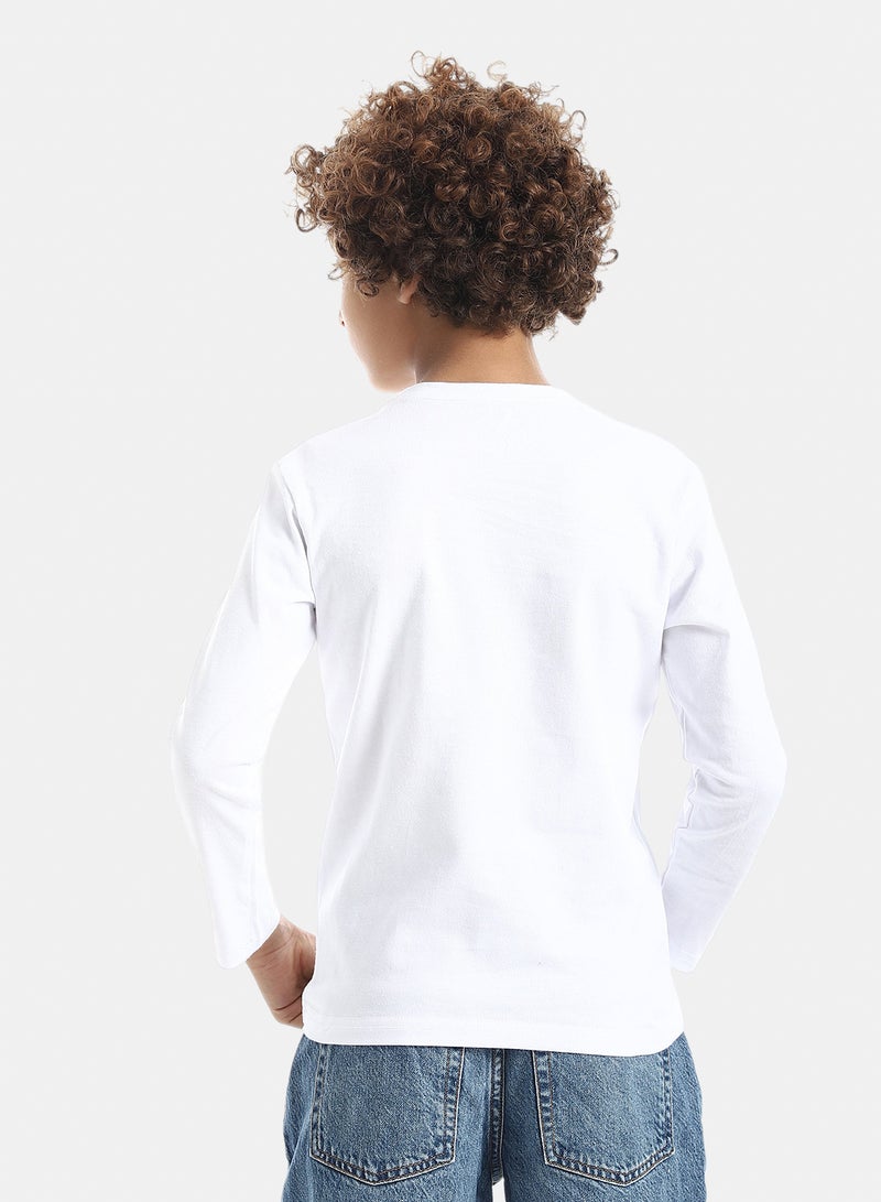 Andora Boys Printed Long-Sleeve Shirt_White - Image 3